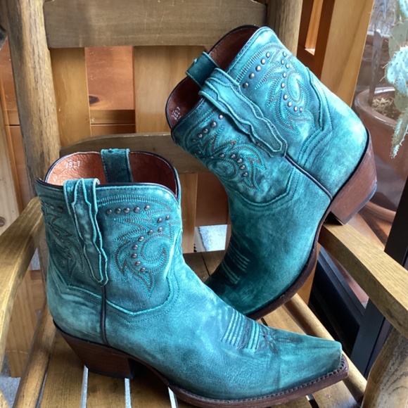 Dan Post Teal Leather Boots - Picture 2 of 12